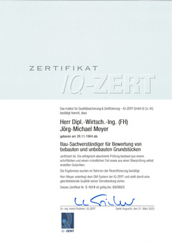 2022 Rezertifizierung Personenzertifizierung DIN EN 17024 durch IQ-Zert Sankt Augustin, Nr. S 1074